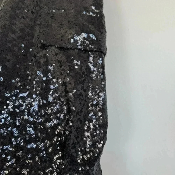 NWT Anthropologie Black Sequin Cargo Pull on Trouser Party Event Pants Size 16 - Picture 5 of 11